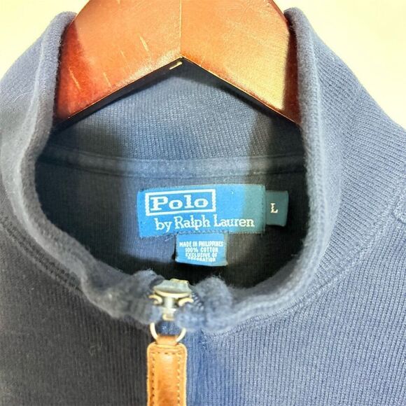 Polo Ralph Lauren Men's Blue Quarter Zip Pullover Sweater Size L - Picture 3 of 9